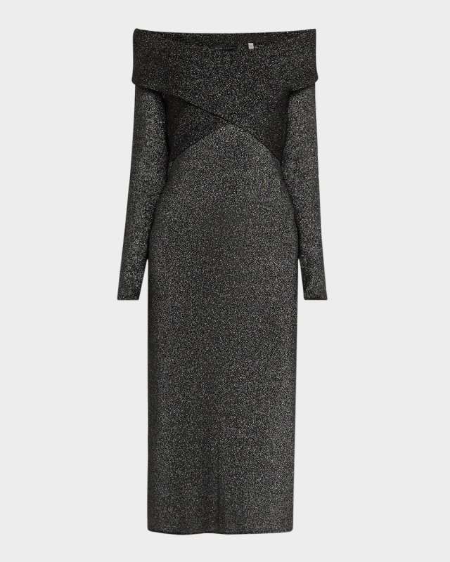 The Rowan Lurex Midi Sweater Dress